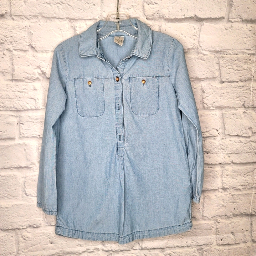 Carter's Light Blue Long Sleeve Button Down Shirt Kids Ages 5 - 6